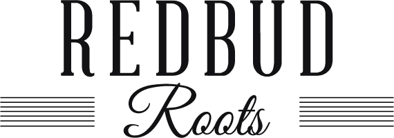 redbud roots logo white